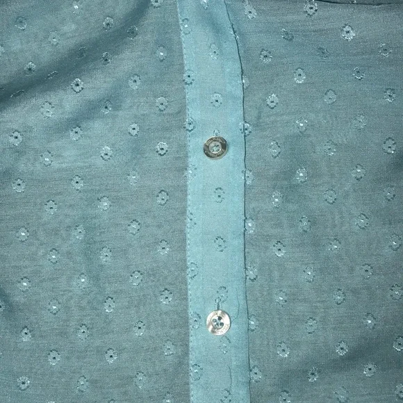 Lilly Pulitzer 10 Teal sheer Women’s Top - Picture 6 of 11